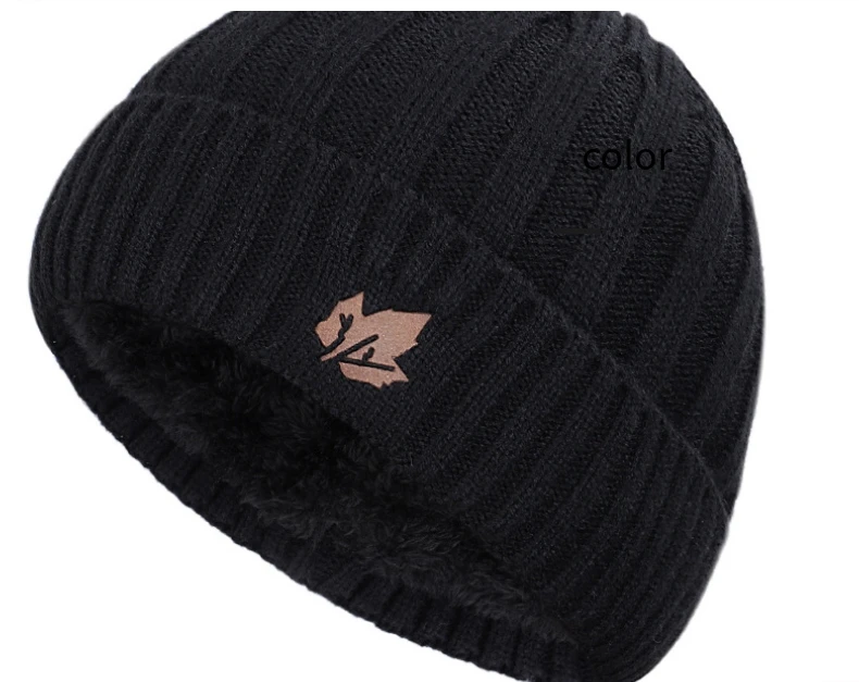 Зимние шапки для мужчин, толстые и теплые мужские и женские зимние шапки, черная Осенняя шерстяная Шапка-бини, Лыжные шапки, вязаные шапки