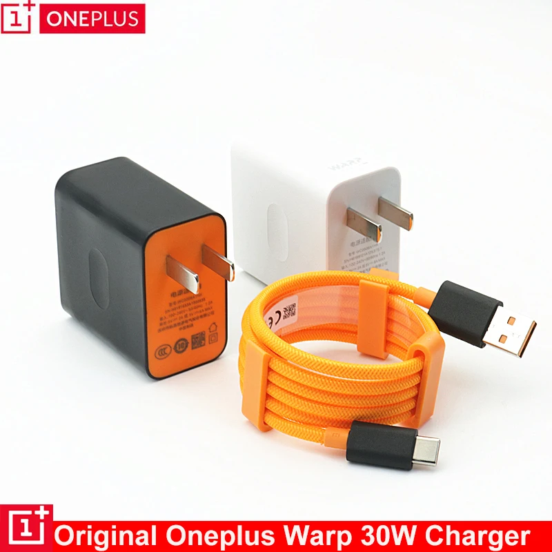 Оригинальный EU/US oneplus 7T Dash зарядное устройство 5V/6A быстрой зарядки 1m McLaren USB Тип C