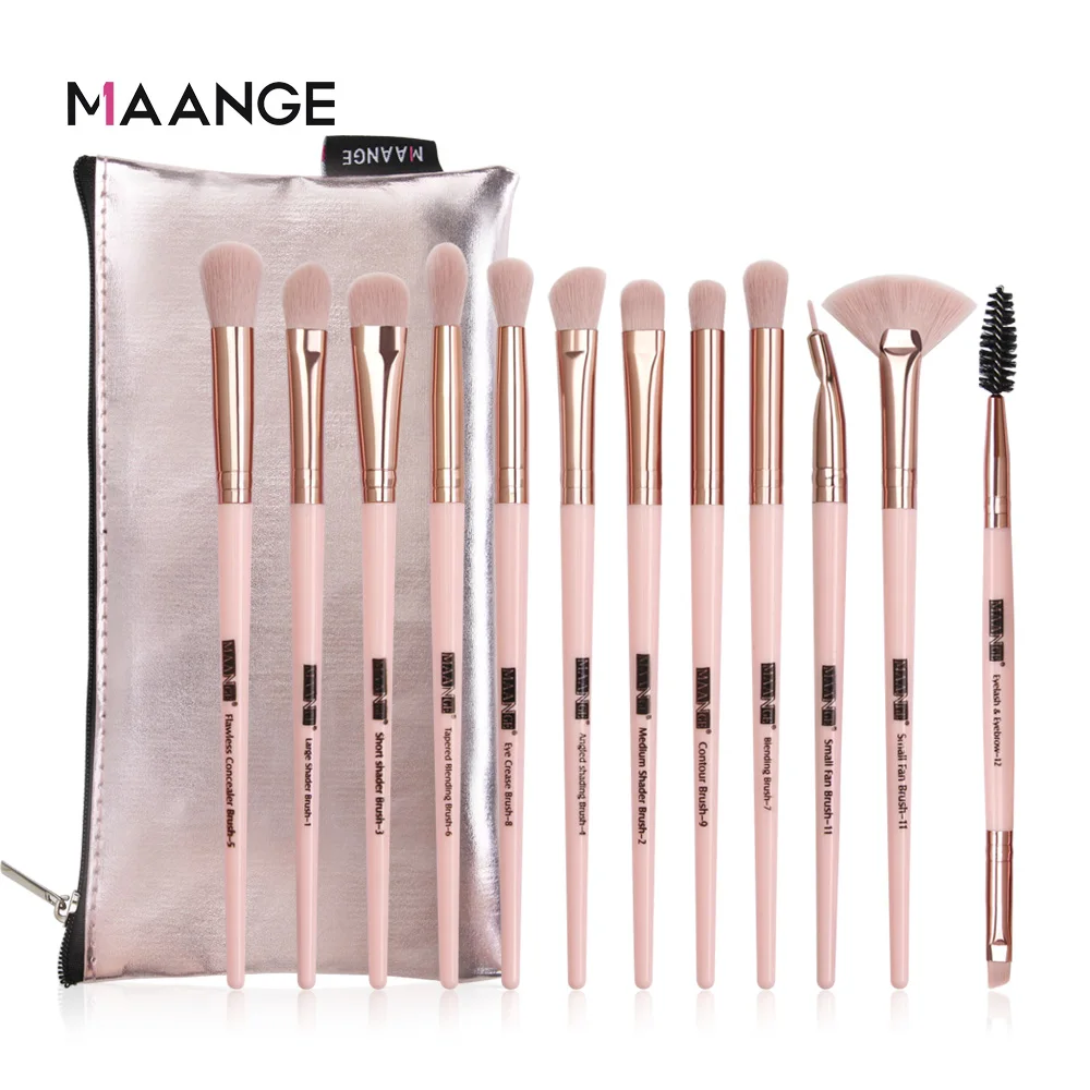 Кисти для макияжа MAANGE Pro 6/12 шт. набор кистей глаз с косметической сумкой из