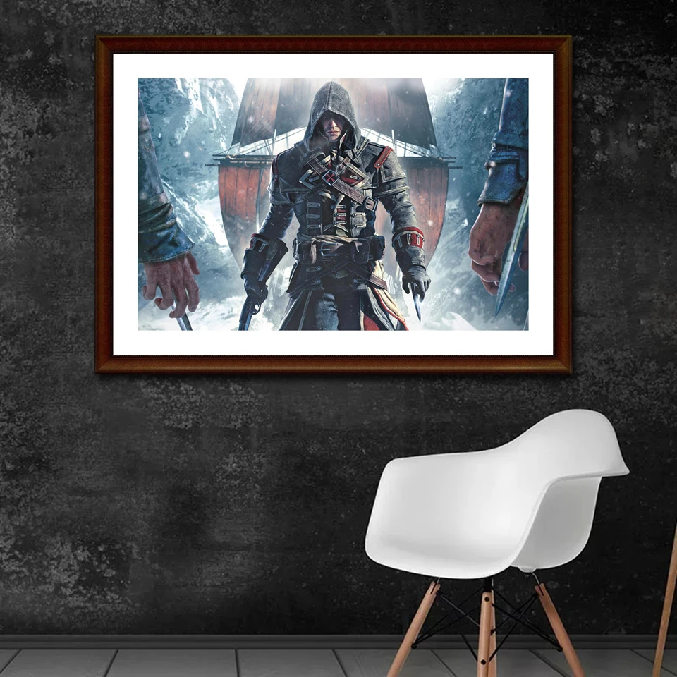 Assassin's Creed 5D алмазная вышивка Коннор персонаж фото жемчужные украшения подарок