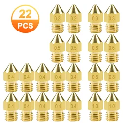 Tête d'impression 1.75 Mm, 22 pièces d'extrudeuse en laiton pour imprimante 3D, Kit d'outils de nettoyage pour Anet A8 Makerbot MK8 Creality CR 10 