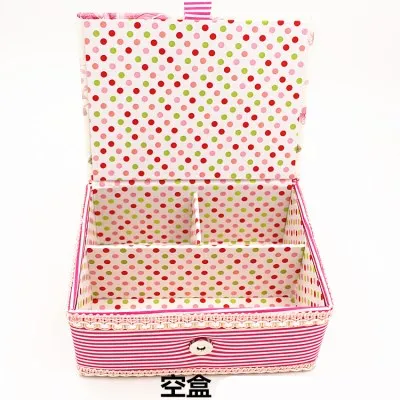 Empty box Многофункциональный Розовый тканевый швейный набор в коробке иглы ленты ножницы нитки швейная коробка свадебные подарки для дома и путешествия - Цвет: Empty box