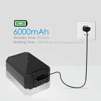 

AT1 Gps Tracking With Recording GPS + LBS + WIFI Positioning 6000mAh Battery IP67 Waterproof Tamper Alert For Assets Cars