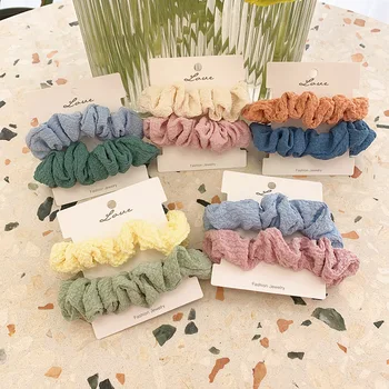 

Ruoshui 2pcs/set Woman Scrunchies Sets Girls Hair Accessories Women Headwear Hair Ornaments Hair Ties Elastic Hairband