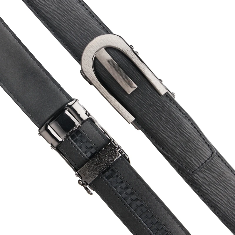 Black Leather G Automatic Buckle Belts 