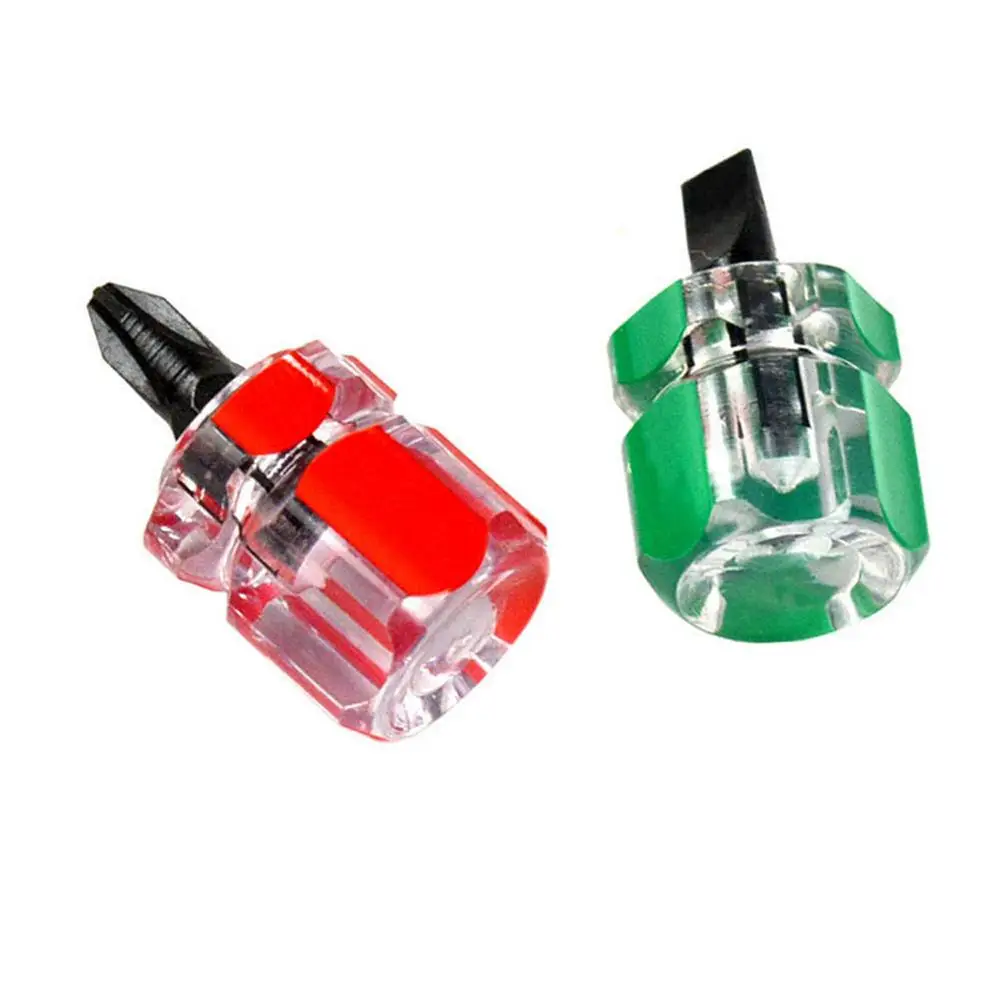 

80% HOT SALES!!! 2Pcs Portable Mini Short Cross Slot Type Screwdriver Fender Pro Repair Tool Kit