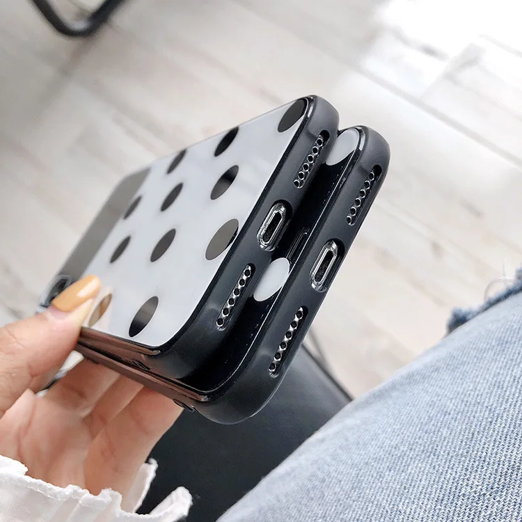 Роскошный чехол для Apple Iphone 8 Plus, 7 plus, чехол для Iphone X Xs Max Xr, Coque, Женский точечный чехол с зеркалом для макияжа, I Phone