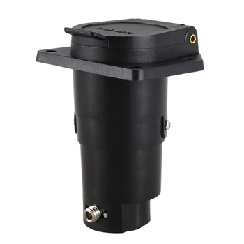 

Durable Trailer Plug, 12V 7 Pin Round Trailer Plug 7 Way Blade Socket Adapter Wiring Connector for American for Caravan Tow Bar