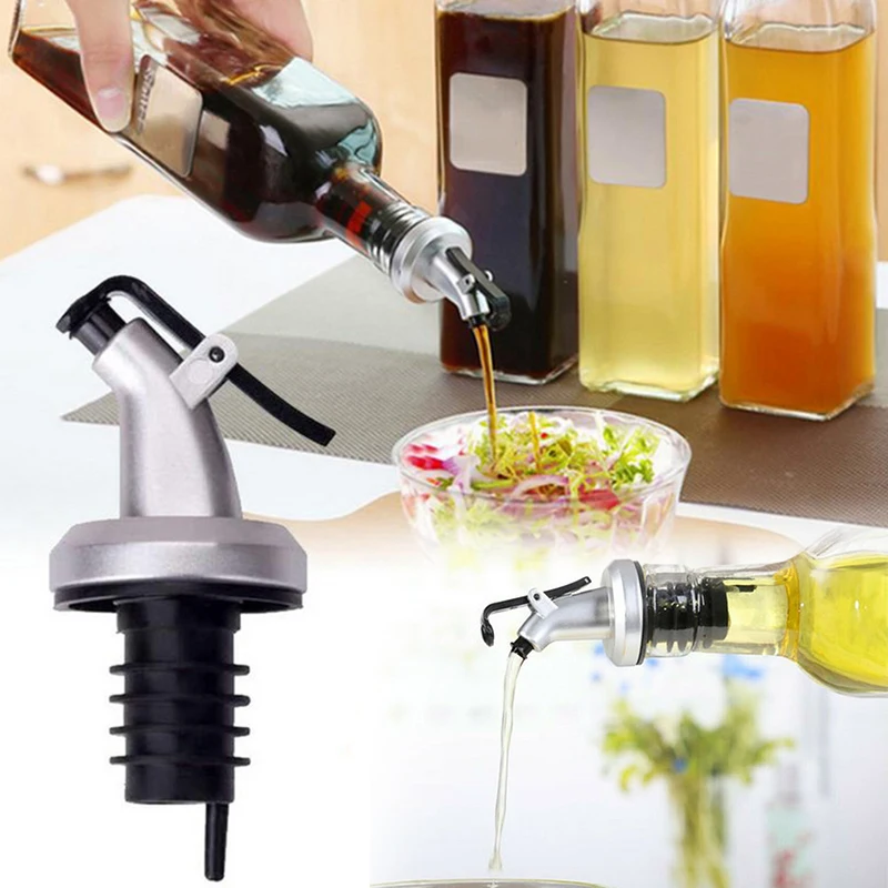 8pcs Oil Stopper Pourer Sealing Leakproof Bottle Pourer Kitchen Olive Oil Bottle Sprayer Spout Liquor Dispenser Wine Pourers Flip Top Stopper Kitchen Tools 