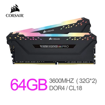 

Corsair Vengeance RGB Pro 64GB (2x32GB) DDR4 3600MHz (PC4-28800) C18 Desktop Memory – Black