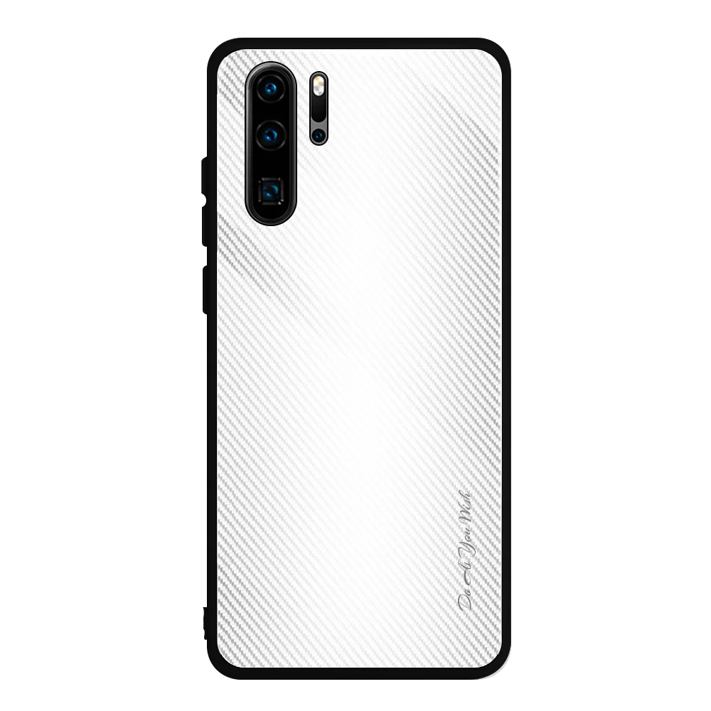white Градиентная текстура чехол из закаленного стекла для телефона для huawei P30 pro p30 lite роскошный стеклянный чехол для huawei p20 pro P20 lite чехол s - Цвет: white