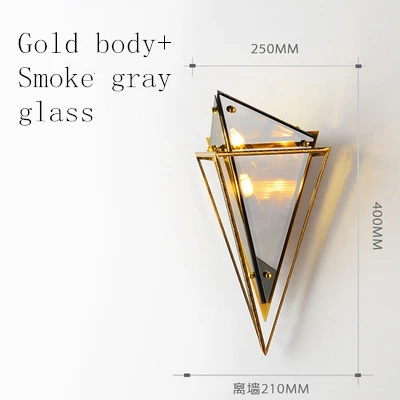 Gold -Gray glass Скандинавский бра Ретро стеклянная настенная лампа для гостиной спальни прикроватная Лофт домашний декор для прихожей Черное золото G9 110v 220v - Цвет абажура: Gold -Gray glass