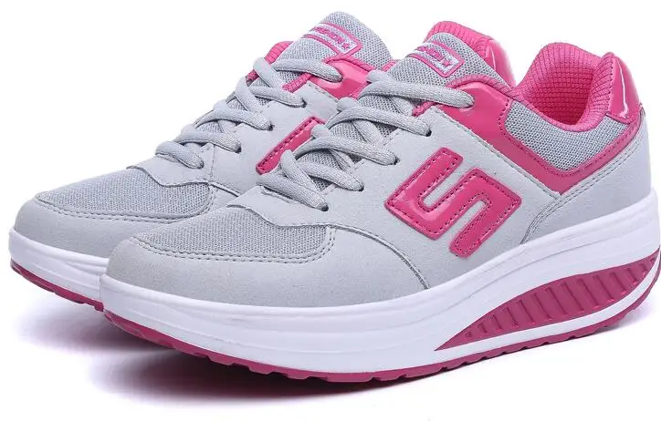 Женская обувь на платформе; светильник на танкетке; zapatillas; женская обувь для бега; дышащие спортивные кроссовки для похудения; цвет белый