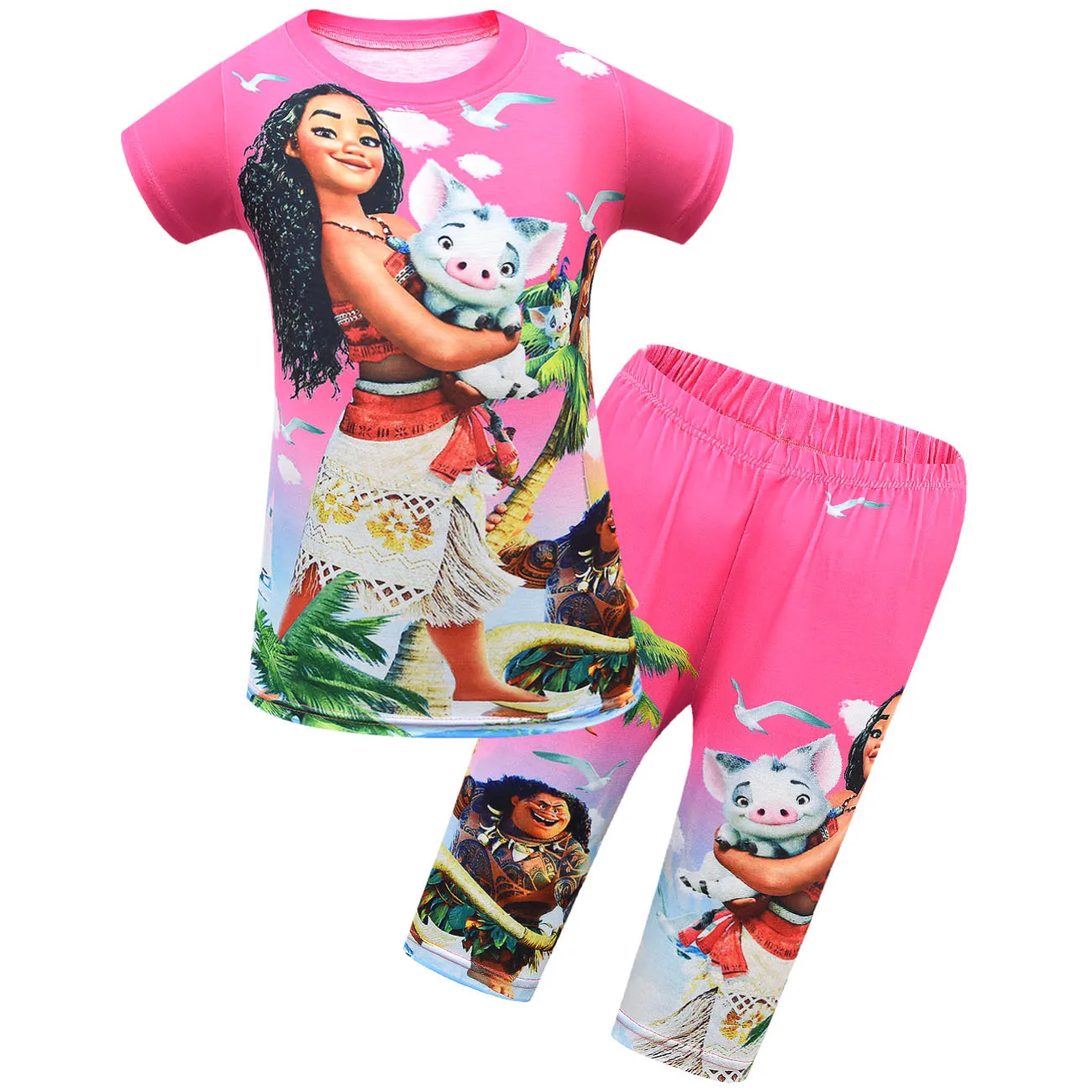 Baby Girls Disney Moana Outfits Summer Birthday Party Top Shorts Clothes Set 