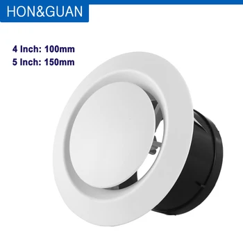 

4''6'' ABS Adjustable Air Vent Round Soffit Exhaust Outlet for Window Ceiling Ventilation for Home Kitchen Bathroom Household