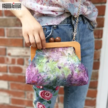 

Baby bag mother collection messenger bag no cut and no iron wooden shoulder storage practical embroidery bag