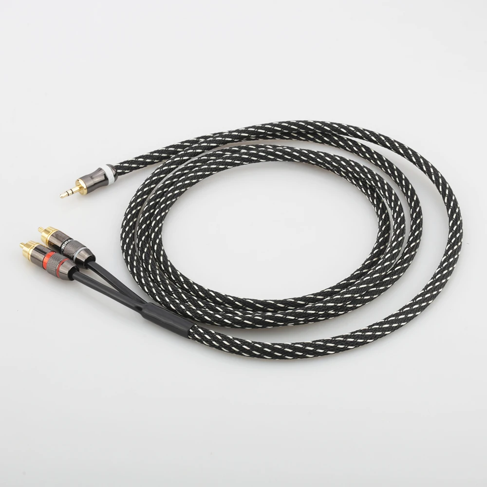 2020 Audiocrast 3 5mm to RCA Cable 2 Male RCA to AUX Cable 99 99 4N OFC 1 8 to RCA Stereo Cable Audiophiles Headphone RCA Cable