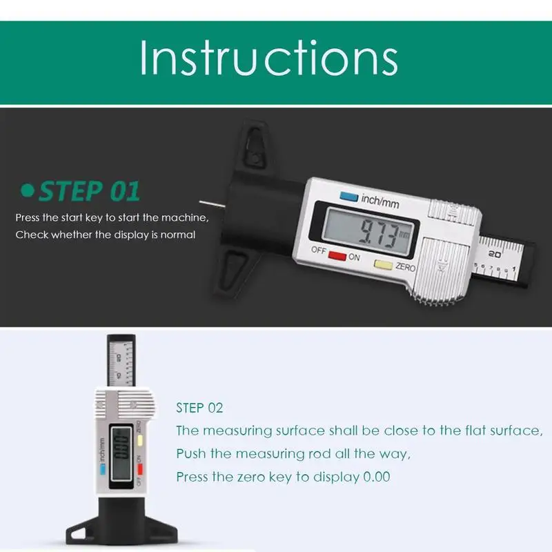 Черный цифровой измеритель глубины протектора Шин Измеритель протектора 0-25,4 мм для автомобилей тестер ЖК-дисплей для проверки шин грузовики M9A7