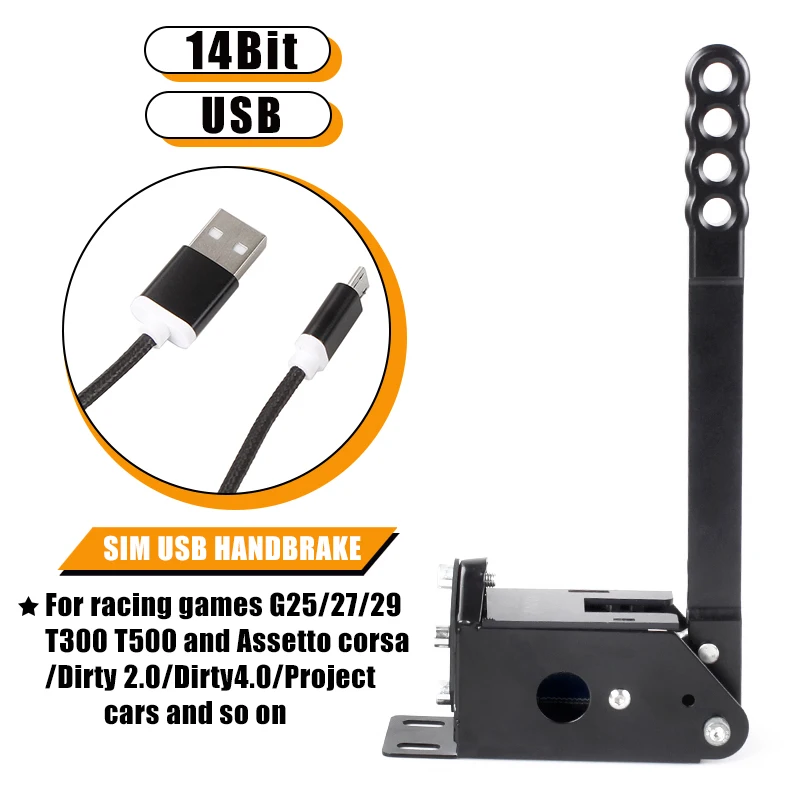 Handbrake for PC USB Handbrake 14 Bit Universal Horizontal Drift Rally  Racing Handbrake Height Adjustable for Racing Games G25/27/29