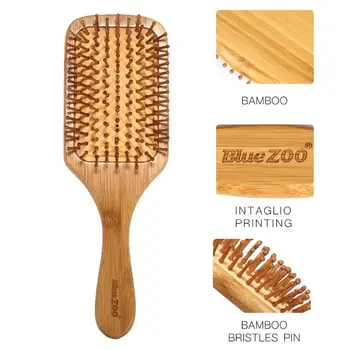 

2pcs Pro Hair Brush Massage Scalp Comb Anti-Static Care Bamboo Handle Combs 28TA