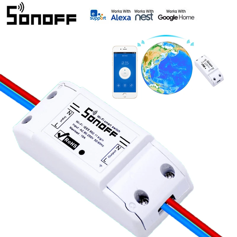  Sonoff ITEAD Basic R2 Wifi Smart Switch Support eWelink APP Wireless Home automation Compatible wit - 4000242215360