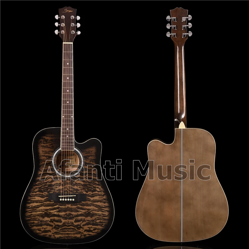Afanti Music 41 인치 Basswood top / Basswood Back & side 어쿠스틱 기타 (WY-001S) 