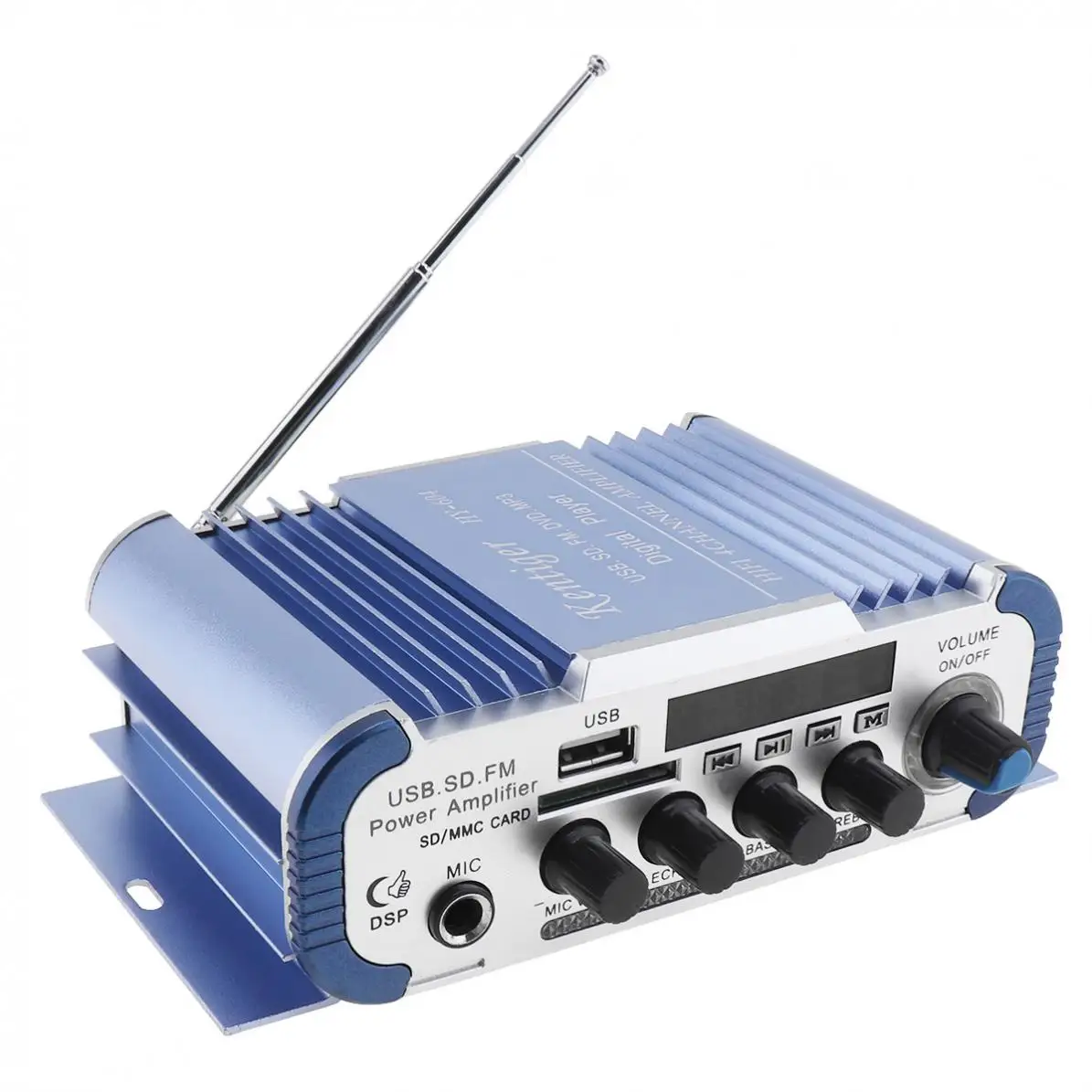 Kentiger 4x42 Вт Hi-Fi автомобильный аудио усилитель мощности 12В fm-радио плеер функция реверберации для автомобиля bluetooth авто усилитель