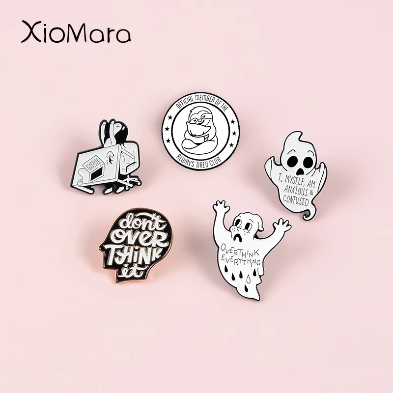 Я так устала :( не переживайте это вдохновляющие Броши эмалированная булавка