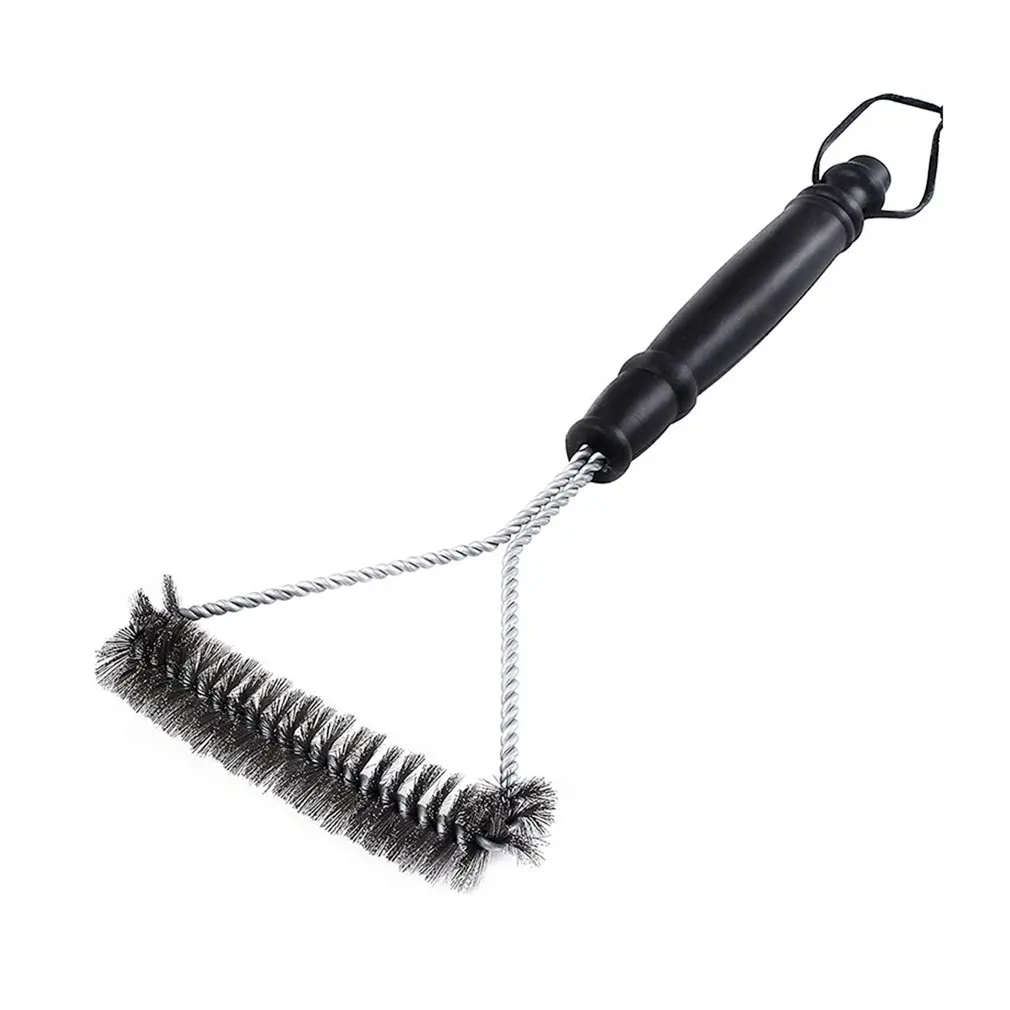 

Grill Brush BBQ Barbecue Grill Brush Clean Tool Stainless Steel Wire Bristles Triangle Cleaning Brushes With Handle