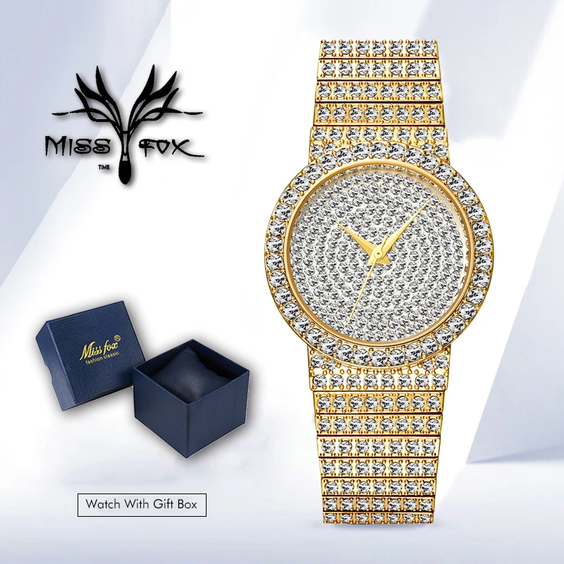 MissFox брендовые уникальные мужские часы 7 мм Ультра тонкие 30 м водостойкие Iced Out круглые дорогие 34 мм тонкие наручные мужские часы 2562