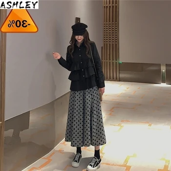 

Spring New 2020 Autumn Lapel Long Sleeve White Lays Ruffles Split Joint Loose Shirt Women Blouse Fashion Tide