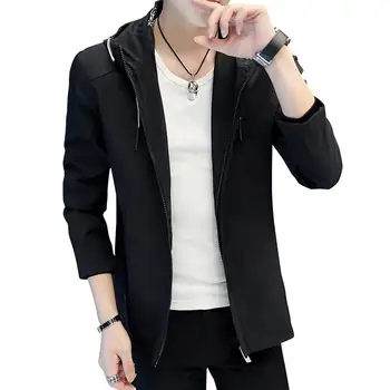 

Jacket Men Windbreaker 2019 Spring Autumn Fashion Jacket Men's Hooded Casual Jackets Male Coat Thin Men Coat Outwear Couple