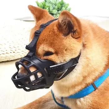 

Creative Useful Pet Adjustable Mask Bark Bite Soft Mouth Muzzle Grooming Anti Stop Chewing For Small Large Dog Black