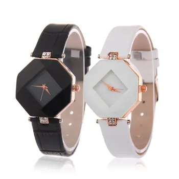 

Synthetic Leather Quartz Wristwatch for Women Waterproof Movement Watch Ultra-Light Lozenge Glass Casual Watch