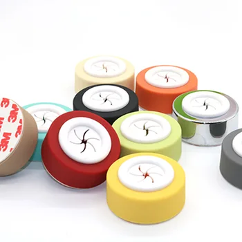 

Round Press Buckle Towel Hanger Adhesive Wall Mounted Hook Wipe Cloth Holder for Kitchen Bathroom