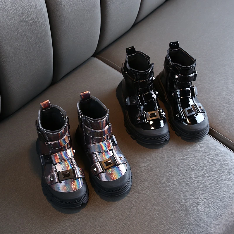 Boys'Boots осень Новинка в Корейском стиле для детей; Детские комплекты одежды для отдыха на ботинки martin Liang Pi Девочки Сапоги "Принцесса" Для детей от 4 до 15 лет