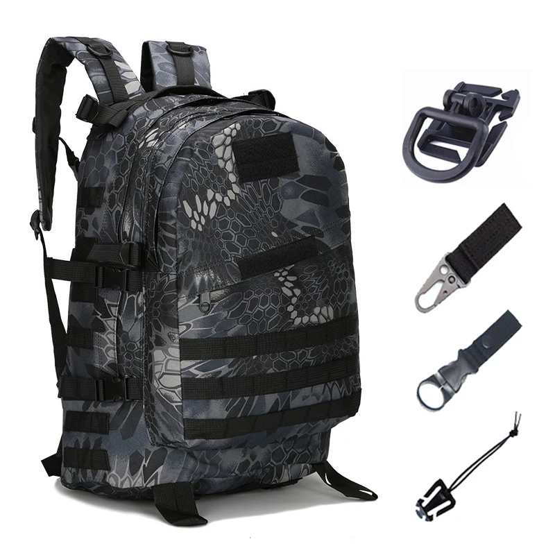 Bag and hooks Армейская тактическая Сумка Molle, походная сумка, военные рюкзаки 40л, водонепроницаемый рюкзак, камуфляжный рюкзак, сумка для рыбалки и охоты - Цвет: Bag and hooks