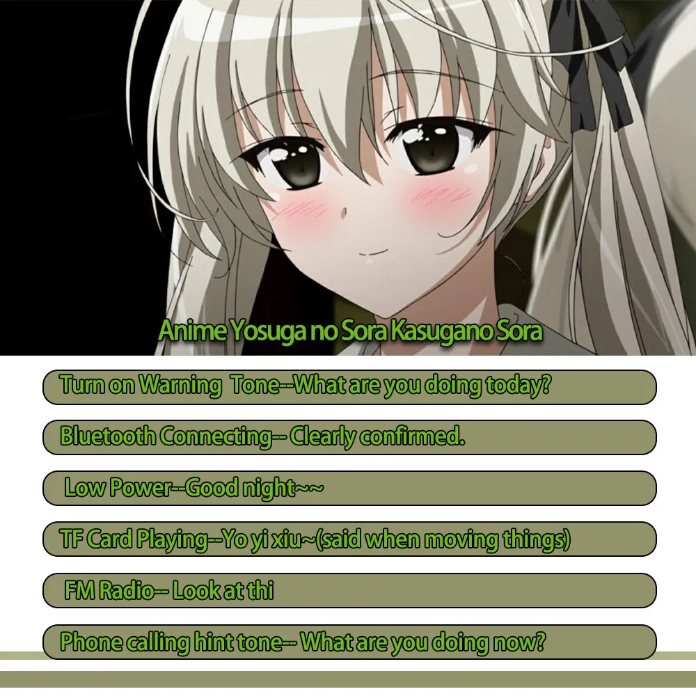 Anime Yosuga Não Sora Cosplay Headconjunto Popular Anime Jogo Fone de Ouvido Bluetooth Moda Presente do Estudante Kasugano Sora - Image 4