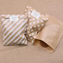25 шт. 13*18 см Крафт-Бумажные пакеты в горошек с волнистыми полосками для конфет, печенья, упаковочные пакеты, сумка для попкорна, товары для упаковки на день рождения