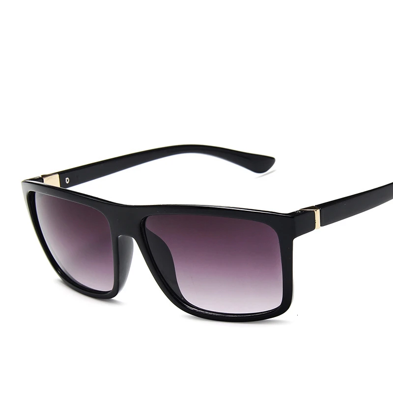 Акула парус мужские прямоугольные солнцезащитные очки модные дизайнерские Квадратные Солнцезащитные очки для вождения зеркальные солнцезащитные очки Oculos De Sol UV400 Gafas - Цвет линз: 2.Black   Light Gray