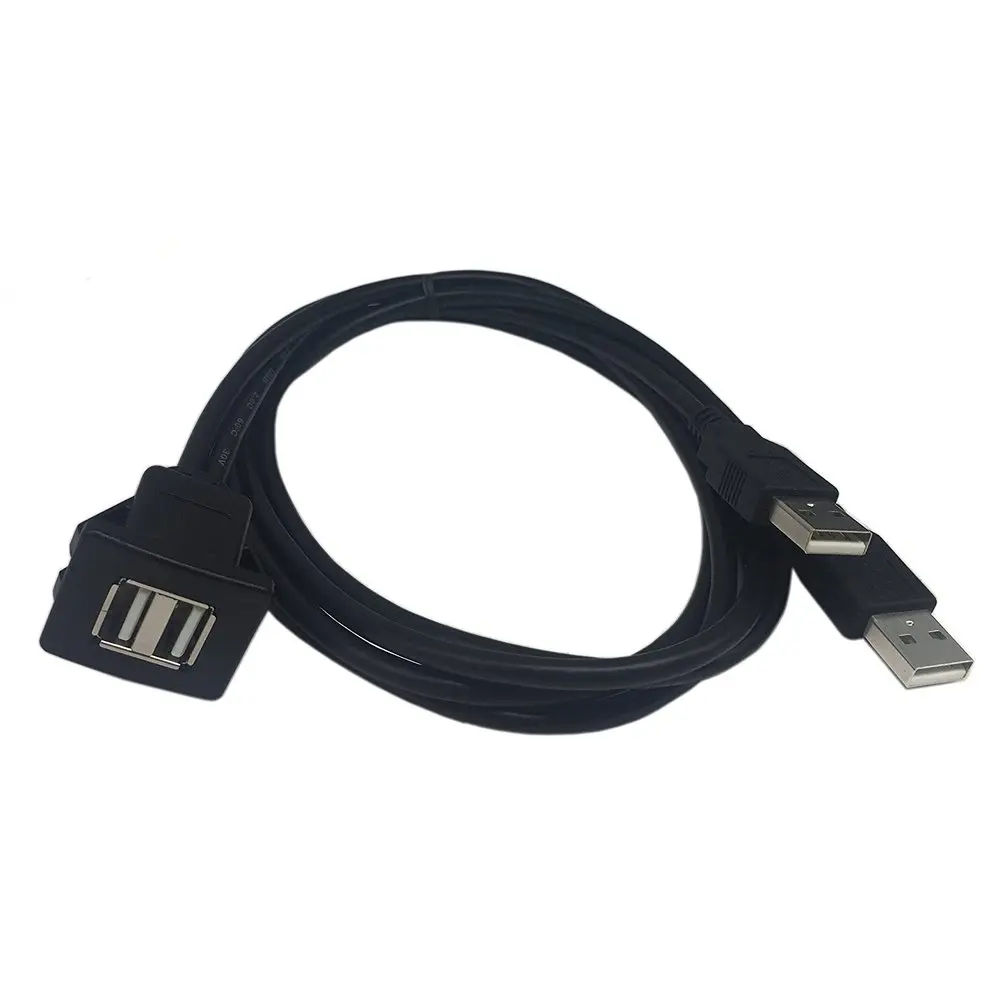 USB2.0 кабель для скрытого монтажа 1 м/2 м двойной/один USB порт удлинитель флеш приборная панель монтажный кабель для автомобиля лодки мотоцикла