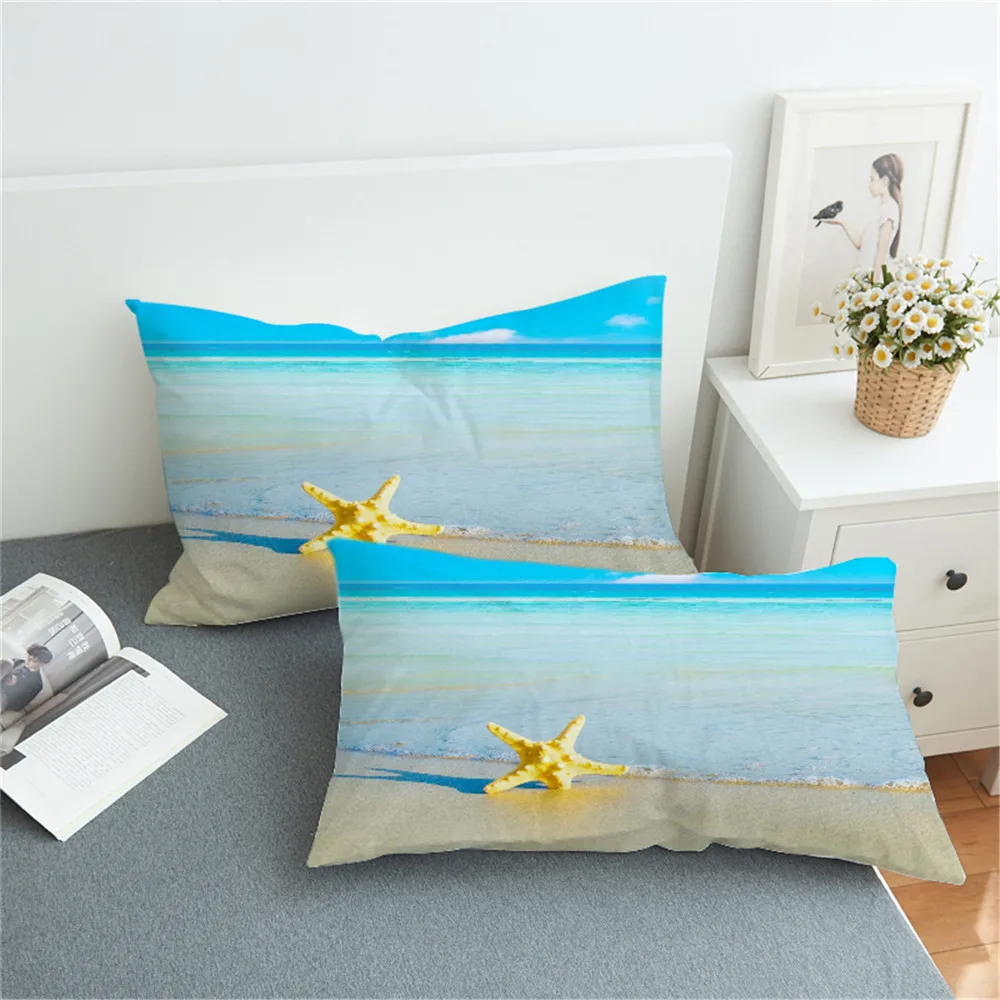 50X90CM Beach Decorative Pillow Case Tree Starfish Print Throw Pillow Cover Chair Sofa Home Decorative Cushion Cover