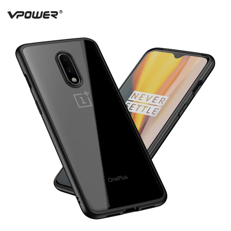 OnePlus 7 Чехол One Plus Pro задние крышки Vpower Ультратонкий прозрачный пластик + силикон