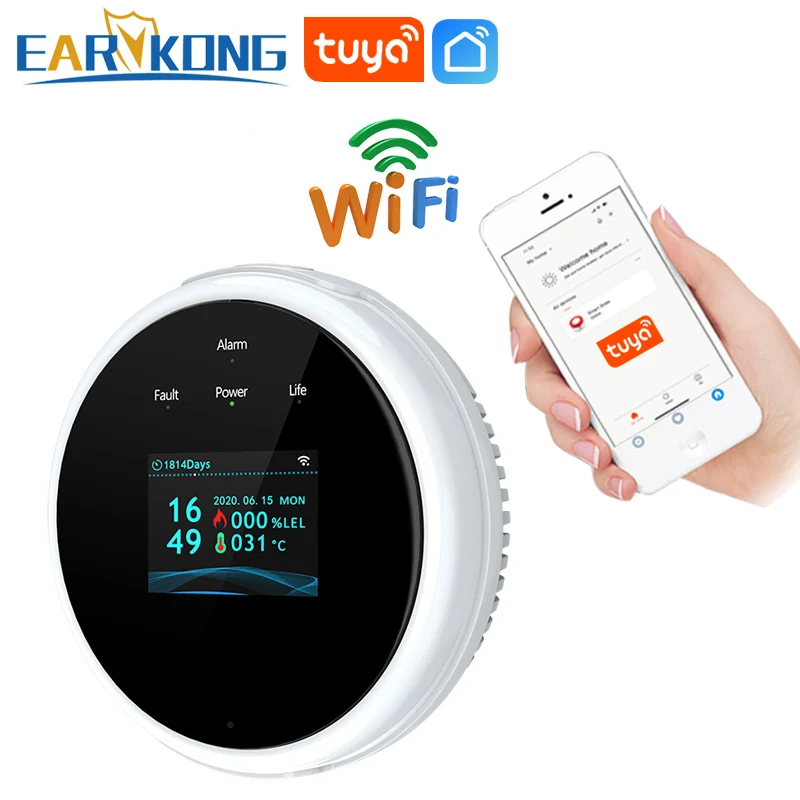EARYKONG Wifi датчик природного газа горючий бытовой умный LPG детектор утечки температурные детекторы|Сенсор и