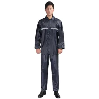 

Unisex Wind Water proof Reflective Hooded Raincoat Pants Outdoor Safety Outfit nice