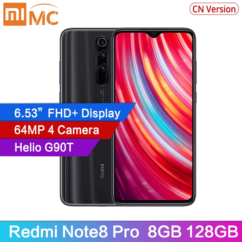 Xiaomi Redmi Note 8 Pro 64MP 4 камеры Гб 128 ГБ версия CN смартфон NFC 4500 мАч 18 Вт MTK Helio G90T 6 53 &quotFHD +
