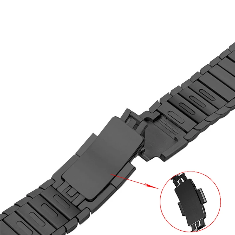 Ремешок с пряжкой для apple Watch band 4(iwatch 5) 44 мм 40 мм apple watch 3 2 1 42 мм 38 мм из нержавеющей стали 316L link gen.6th - Цвет ремешка: black A