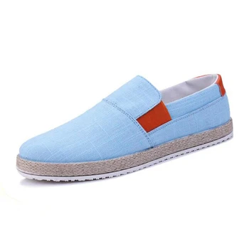 

Summer Fashion Men Shoes Slip on Casual Shoes for Young Mens Breathable Canvas Loafers Driving Boys Low Shoes Mens Flat