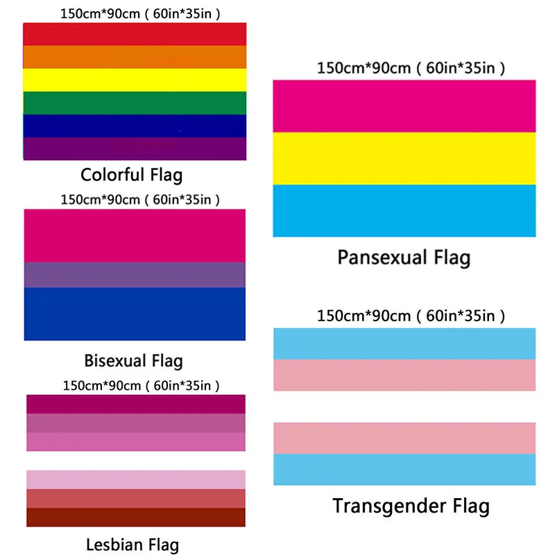 Rainbow Flag 3*5 ft Gay Pride Bisexual Lesbian Pansexual LGBT Flags New Intersex 