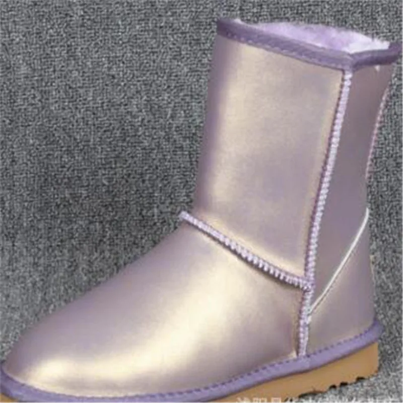 Г. Обувь женские зимние ботинки женская обувь zapato mujer ботильоны из натуральной кожи модные австралийские непромокаемые Металлические модные ботинки - Цвет: picture color